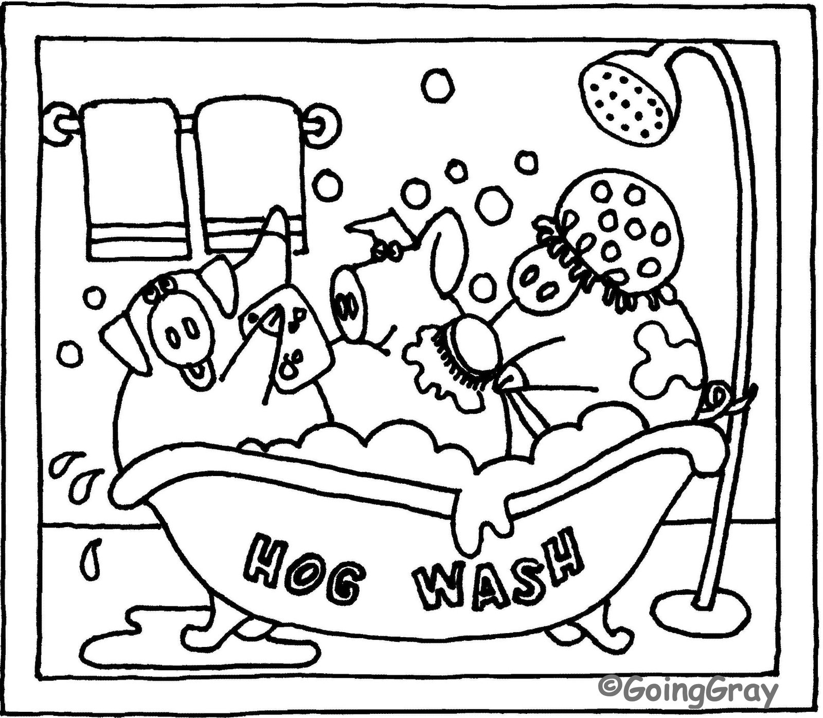 Hog Wash GoingGray Rug Hooking Patterns